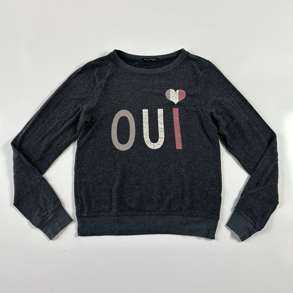 OUI! ❤️ Official Women's WILDFOX Gray Sweatshirt Sweater Top Size S